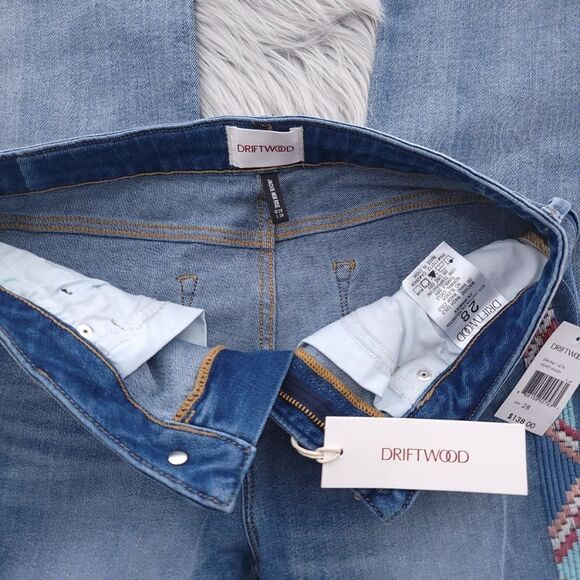 Driftwood Jackie High Rise Size W28 L28 Embroidered Jeans Womens - Picture 14 of 14